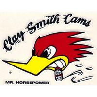 Mooneyes Clay Smith Cams Sticker Small With Woodpecker logo, 2.375" (H) x 3.5" (W) L/H