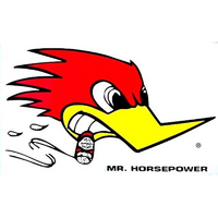 Mooneyes Clay Smith "MR HORSEPOWER" Sticker Large With Woodpecker logo, 6.5" (H) x 11" (W) R/H