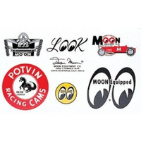Mooneyes Sticker Sheet 6 Stickers Assortment, 10-1/4" x 6-1/4"