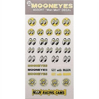 Mooneyes Sticker Sheet 32 Sticker assortment, 3-3/4" x 6-1/2"