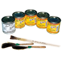 Mooneyes Original Pinstripe Starter Kit With 4 Brushes & 5 Paint Shot Tins