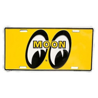 Mooneyes Metal License Plate Yellow Mooneyes Logo Name