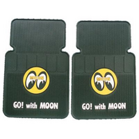 Mooneyes Rubber Floor Mats Black With Moon Logo