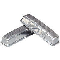 Mooneyes Finned Aluminium Valve Covers Suit 1957-84 SB Chev