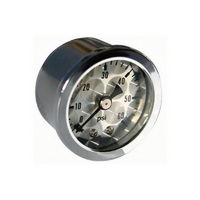 Mooneyes 1-1/2" Fuel Press Gauge 0-60 PSI Engine-Turned Facia, Liquid Filled, Direct Mount