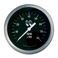 Mooneyes 3-3/8" 8000 RPM Tacho, Black Face