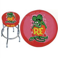 Mooneyes 30" Tall Swivel Barstool With Rat Fink Logo