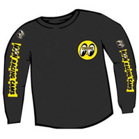 Mooneyes Black Long Sleeve T-Shirt With Moon Racing Cams Logo Large