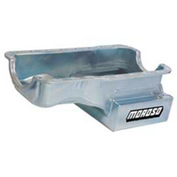 Moroso Steel Oil Pan, 8" Deep, Kicked-Out Front Sump Clear Zinc Finish Suit for Ford 351W