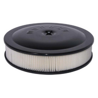 Moroso Racing Air Cleaner 14" X 3" Black Powder Coated With PVC Adapter Included & Recessed Base