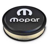 Mopar Performance Air Cleaner Slant-Edge Aluminium Top Black Crinkle Raised White Mopar Logo 14.00 in. Diameter Dropped 1.00 in. Each