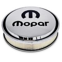 Mopar Performance Air Cleaner Slant-Edge Aluminium Top Polished Recessed Black Mopar Logo 14.00 in. Diameter Dropped 1.00 in. Each