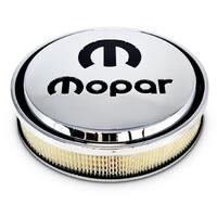 Mopar Performance Air Cleaner Slant-Edge Aluminium Top Chrome Recessed Black Mopar Logo 14.00 in. Diameter Dropped 1.00 in. Each