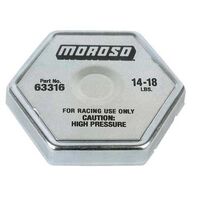 Moroso Radiator Cap Steel Hexagon Moroso Logo 14-18 psi Each