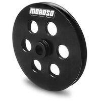 Moroso Power Steering Pulley V-Belt 1-Groove Aluminium Black Powdercoated .664in. Bore For Chevrolet Each