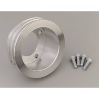March Performance 2-Groove Crank Pulley with 4-Bolt Fluid Damper 5-1/2" Billet Aluminium, Suit for Ford 302-351W