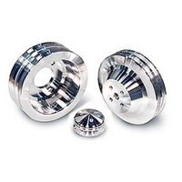 March Performance 3-Groove Crank Pulley with 4-Bolt Fluid Damper 5-1/2" Billet Aluminium, Suit for Ford 302-351W