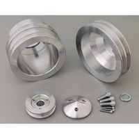March Performance 3-Groove V-Belt Pulley Set Billet Aluminium, Suit for Ford 289-351W 1965-69
