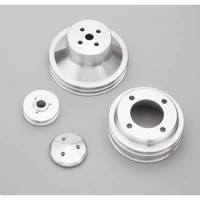March Performance 2-Groove V-Belt Pulley Set Billet Aluminium, Suit for Ford 302-351 1969-On