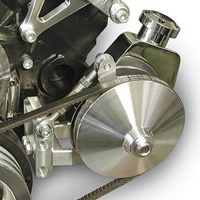 March Performance Adjustable Canister Style Power Steering Bracket Kit Suit SB Chevy 1966-77 with Short Water Pump