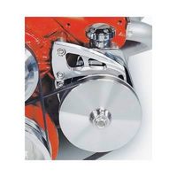 March Performance Ultra "Front Mounted" Upper & Lower Power Steering Bracket Kit Billet Aluminium, Suit SB Chevy with 1966-76 Canister Style Pumps