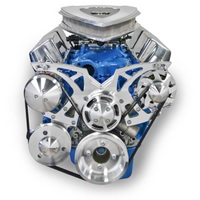 March Performance "Style Track" Serpentine Drive Kit Billet Aluminium, Suit for Ford 289-351W with Power Steering