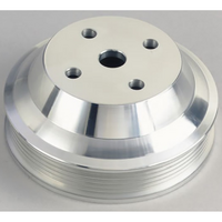 March Performance 6-Groove Serpentine Water Pump Pulley Billet Aluminium, Suit SB Chev With Short Water Pump