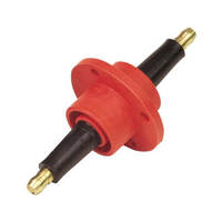 MSD Firewall Feed-Thru Coil Wire Rynite Red/Black Male HEI Post 1.0 in. Hole Required  MSD-8211