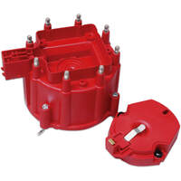 MSD Cap and Rotor Cap-A-Dapt Red Male/HEI Brass Terminals Clamp-Down GM V8 Kit MSD-8416