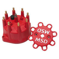 MSD Distributor Cap Male/HEI-Style Red Screw-Down Pro-Billet Small Dia. V8  MSD-8431