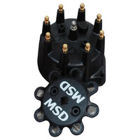 MSD Distributor Cap Male/HEI Black Screw-Down Pro-Billet Small Dia. V8  MSD-84313