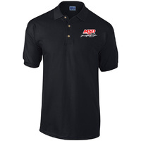 MSD Polo Shirt Short Sleeve Racing Cotton Pique Knit 2XL Black  MSD-95104