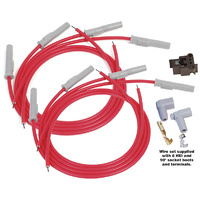 MSD Spark Plug Lead Set 8.5mm Red 8 Cyl Multi-Angle Plug/Socket & HEI MSD31199