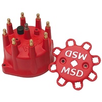 MSD Distributor Cap Replacement screw-down Cap For Small Diameter Red MSD8431