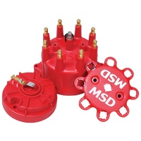 MSD Distributor Cap and Rotor Kit Replacement Cap Rotor & Retainer Red MSD84315