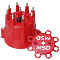 MSD Distributor Cap Replacement Cap to Suit most MSD Billet Distributors Red