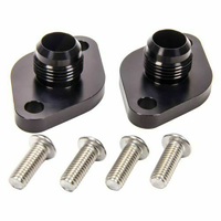 Meziere Block Adapters For Remote Pump System Big Block Chev -16AN Black