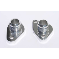 Meziere Remote Pump Block Adapters Polished -12AN SB for Ford 289 302 351 Windsor