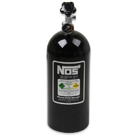 NOS Nitrous Bottle 10-lb (Black) 21" x 7" dia With Hi-Flo Valve & Gauge