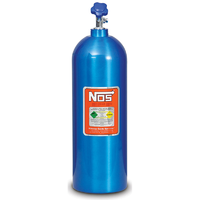 NOS Nitrous Bottle 20-lb (Electric Blue) 27.5" x 8" dia With Hi-Flo Valve