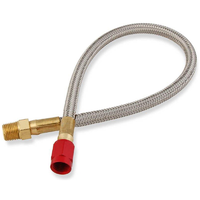 NOS -4AN Stainless Steel Braided Hose 2ft Length With 1/8" NPT Red Ends