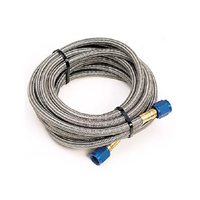 NOS -6AN Stainless Steel Bradided Hose 14ft Length With Blue Ends