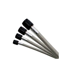 Nitrous Express Hose Braided Stainless Steel -4 AN Female End Black -4 AN Female End Black 48 in. Length Each