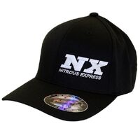 Nitrous Express Hat Flag Black Flexfit L/XL White Stiching Each