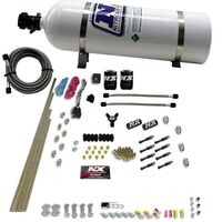 Nitrous Express Nitrous System 8 Cyl Dry Direct Port 2 Solenoids 15Lb Bottle 200-600Hp Jetting