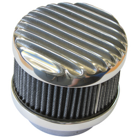 O'Brien Truckers Polished Finned Aluminium Air Cleaner 4" O.D X 3-5/8" H Suit 2-5/8" Carburettor Neck