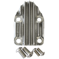 O'Brien Truckers Polished Finned Aluminium Fuel Pump Block Off Suit SB Chev V8