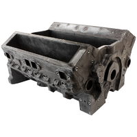 Plastic Replica Engine Block with Non-Removable Heads Small Block Chev 350 V8