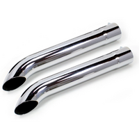Patriot Chrome Side Tube Turnouts With Mufflers, 3-1/2" I.D x 26" Length