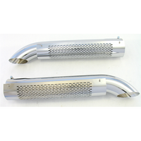 Patriot Chrome Shielded Side Exhaust Turnouts 3-1/2" Inlet, 26" L X 3-1/2" O.D